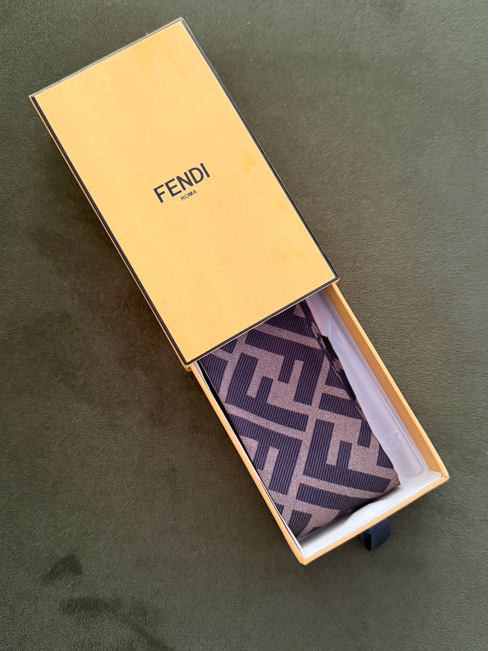 Fendi Zucca Print Monogram Twilly in Gift Box